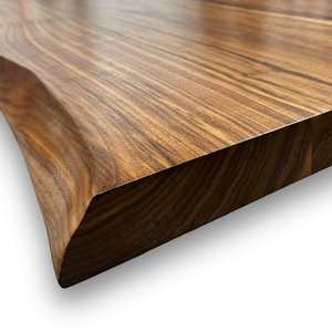 רהיטי מסעדת עץ אלון דרום אמריקאי, משטחי עבודה מעץ מלא, שולחן עץ מלא עם קצה חי, משטח עץ מלא לחדר אוכל - Product Image 3