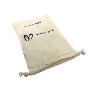 Sac à poussière en coton recyclable avec cordon de serrage et logo personnalisé - Product Image 3