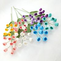 BOMU 2026 Nouveauté Transfrontalière Fil de Laine au Crochet Fait Main Multicolore Motif Muguet 9 Boutons Adorable Quatre Brins