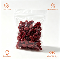 Sachet en plastique transparent de qualité alimentaire avec fermeture éclair, pochette autoportante, emballage refermable et résistant à l'humidité pour chewing-gum