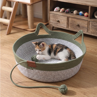 Lit pour chat et chien toutes saisons, nid de sommeil en coton tissé pour animaux de compagnie, résistant à l'usure et aux griffures, sans perte de poils, tapis-lit pour animaux