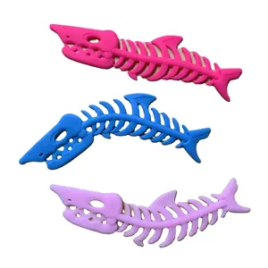Nouveau gros TPR soulagement jouet fossile poisson os Bracelet roman sensoriel soulagement du Stress corde élastique pour les enfants