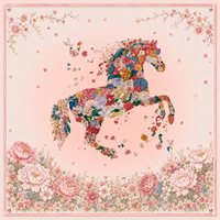 Tapis de jeu de mahjong floral asiatique de 33 pouces, motif vintage lotus et éventail en bambou, tapis de jeu carré pour le mahjong américain