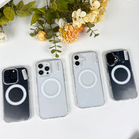 Coque Magnétique Transparente pour iPhone 16 15 14 13 12 11 Pro Max, Étui de Téléphone en Acrylique pour Samsung S25 Plus S24 S23 S22 S21 Ultra