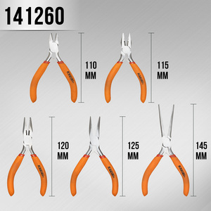 5Pcs Jewelry Mini <strong>Pliers</strong> <strong>Set</strong> with Spring - Precision Steel Tips &amp; Ergonomic PVC Handles for Beading Craft Repair Tools - Product Image 4