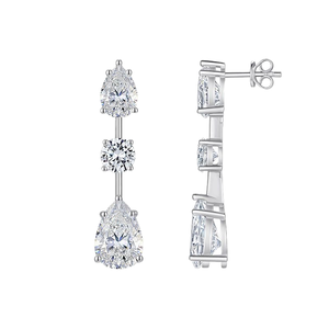 2pcs KARATS 925 Sterling <b>Silver</b> <b>Stud</b> Earrings 3CTW Hexagon Moissanite Ladies Jewelry Romantic GRA Certified - Product Image 1