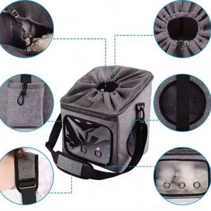 Muestra gratuita: Bolsa de transporte para mascotas, transportín para bicicleta, ventana de malla, asiento plegable para gatos y perros - Product Image 2