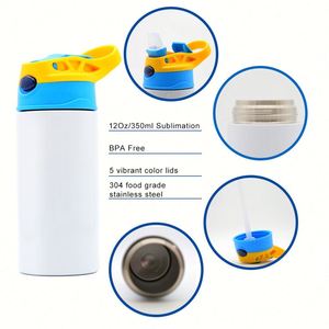 Bouteille d'eau isotherme droite en acier inoxydable personnalisée de 350 ml (12 oz) – Gobelet vierge pour sublimation – Bouteille d'eau pour enfant - Product Image 2