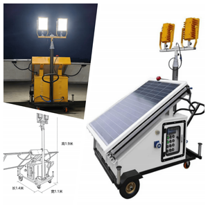 เสาไฟไฮบริดพลังงานแสงอาทิตย์และดีเซล 4x200W LED DC สีฟ้า สำหรับไฟส่องสว่างในพื้นที่ก่อสร้างห่างไกล - Product Image 2