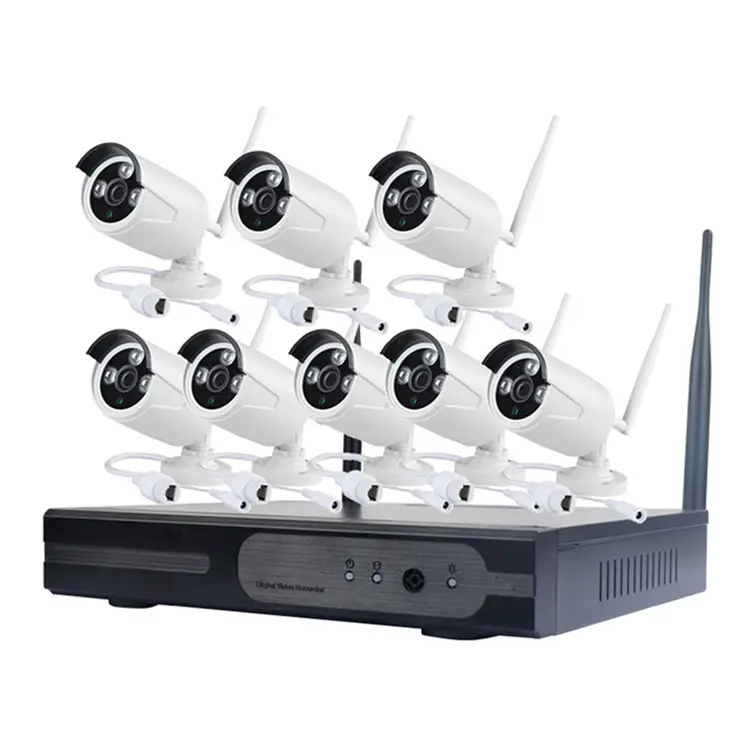nvr kit cctv complete set 2mp ip bullet wifi surveillance security ip 5mp 3mp outdoor waterproof ip system 8 channel wireless