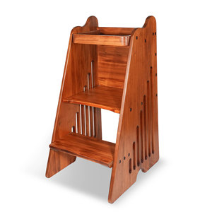 Tour d'apprentissage en <span class=keywords><strong>bois</strong></span> pour enfants avec barrière de sécurité, tabouret d'apprentissage de cuisine, tour d'aide à l'auto-mandation - Product Image 2