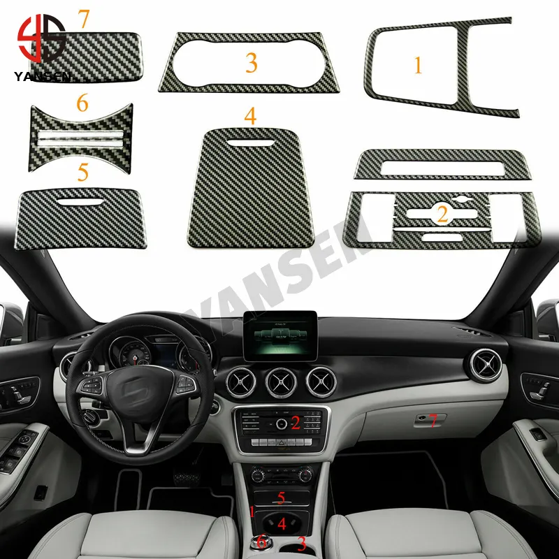 Car interior accessories Real Carbon Fiber Interior Trim Cover for Mercedes Benz A180 CLA180 CLA200 CLA250 13-18
