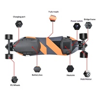Nouveau skateboard électrique d'entrée de gamme télécommandé à quatre roues, portable, pour les trajets urbains et les déplacements sur la route