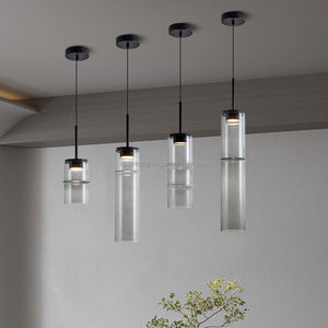 <span class=keywords><strong>Lustre</strong></span> suspendu en fer pour hôtel ou chambre Installation facile Petite taille Moderne Design nordique Verre Bambou Forêt Pendentif - Product Image 1