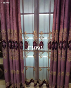 Cortinas opacas de estilo americano <span class=keywords><strong>para</strong></span> sala de estar, cenefa de varilla jacquard floral de lujo barata, diseños al por mayor - Product Image 5