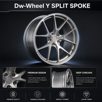 Jantes personnalisées DW à rayons en Y 20 21 22 pouces 5 trous Argent brossé Concave profond Luxe Offset personnalisé PCD Adapté pour Mercedes G63 Audi Q7