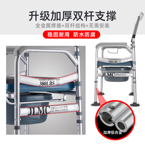 Hospital Chair <b>Commode</b> Stool <b>Portable</b> For Elderly And Disabled With Bucket ZN-KY-YS-007 - Product Image 2