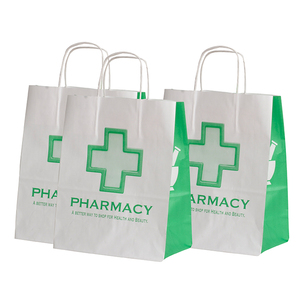 genéricos locales farmacia médica enfermedad plana/retorcido de portador blanco bolsas de papel Kraft para la medicina - Product Image 5