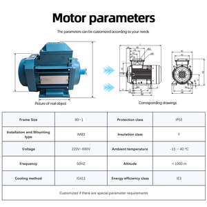 มอเตอร์ ABB รุ่น M3AA ซีรีส์ 0.37KW~90KW 380V 50Hz โครงอะลูมิเนียม มอเตอร์อุตสาหกรรมแบบอะซิงโครนัสสามเฟส ปิดผนึกอย่างสมบูรณ์ IE2 - Product Image 6