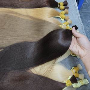 Virgin Bulk <b>Hair</b> Human <b>Hair</b> Extensions <b>Body</b> <b>Wave</b> Silky Straight Natural Style - 100% Unprocessed <b>Hair</b> - Product Image 1