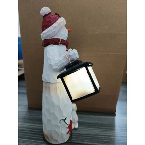 Ornement de Noël en résine en forme de bonhomme de neige avec éclairage LED, décoration de jardin extérieure, finition mate, forme de poupée Szf0641 - Product Image 3