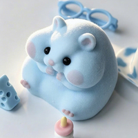 Nouveau Jouet Créatif 2026 en Forme de Hamster Bleu Moelleux Fait Main, Jouet de Décompression à Presser pour Réduire la Tension