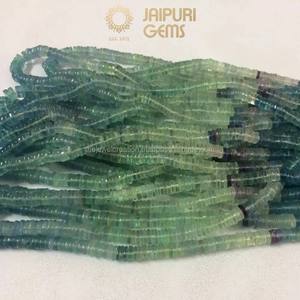 Cuentas de Fluorita Natural de Jaipuri Gems, Cuentas Heishi de 5 mm, Color Verde Azulado, para la Elaboración de Joyas - Product Image 6
