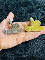 Collier pendentif serpent plaqué or 18 carats bicolore avec zircone cubique 5A blanche et jaune, style cool rock punk, rappeur, hip hop