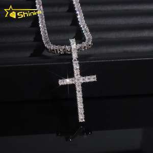 Pendentifs en argent sterling 925 unisexe, plaqués or, diamants en moissanite VVS1, stock en vrac, vente chaude, prêt à expédier, certifié GRA, cadeau - Product Image 5