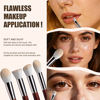 BS-MALL maquillage pinceau poudre bouffée ensemble professionnel Premium synthétique fond de teint poudre Blush visage maquillage brosse poudre bouffée ensemble