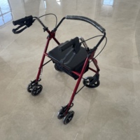 Sortie d'usine Rollator marcheur pliant Patient Portable réglable Shopping médical extérieur en acier Rollator marcheur avec siège