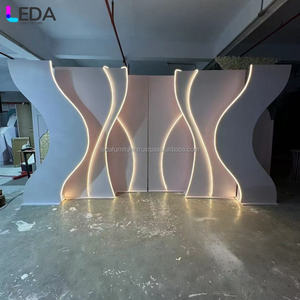 LDA ซุ้มแต่งงานอะคริลิคสำหรับงานแต่งงานฉากหลัง3D LED สีขาวสำหรับพิธีแต่งงาน - Product Image 6