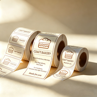 Autocollants de logo pour boulangerie, sacs de cuisson pour chocolat, boîtes à gâteaux, emballages de desserts, vinyle résistant à la chaleur, imperméable, avec code-barres inviolable