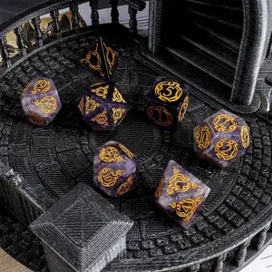 Custom Board Game Dice DND Gemstone RPG Amethyst Gem Dice Set Dungeons And Dragons Dice