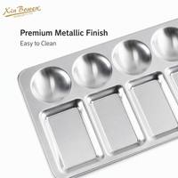 Palette de peinture en aluminium Xin Bowen, ronde et rectangulaire, plateau de mélange pour artistes, résistant à la rouille, léger et durable pour la peinture