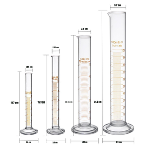 Cilindro de Vidrio Borosilicato Graduado de 10 ml, 25 ml, 50 ml, 100 ml, Tubo de Medición para Laboratorio - Product Image 6