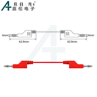 JIALUN 5PCS 4mm Brass Banana Plug to Banana Plug Durable Multimeter Test Leads Soft PVC Cable Wire 600V 19A