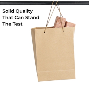 Bán buôn sang trọng Kraft Quà Tặng mua sắm túi giấy tùy chỉnh in Trắng Nâu xử lý cho quần áo vớ Màn hình in ấn bề mặt - Product Image 3