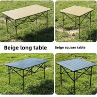 Table compacte pliable en acier au carbone pour l'extérieur, camping, pêche, pique-nique, portable, à monter sur voiture