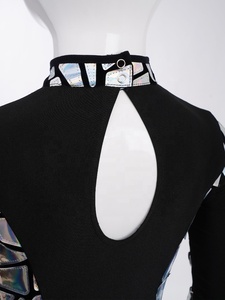 Traje de Danza Metálico para Niñas de 6 a 16 Años, Leotardo para Competencia de Danza Latina, Ropa Personalizada, Ropa Deportiva de Alto Rendimiento para Niños - Product Image 4