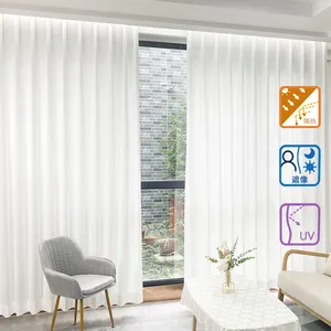 Rideaux de traitement de fenêtre à économie d'énergie, isolation thermique Anti UV, tissu de rideau de bloc solaire