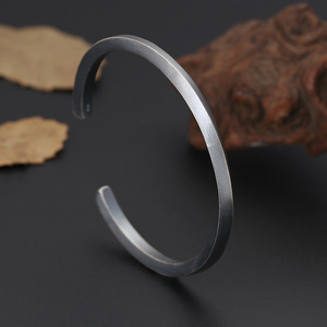 All'ingrosso S925 gioielli in argento Sterling braccialetto retrò vecchio Mobius anello alla moda personalizzato braccialetto aperto per gli uomini delle donne - Product Image 3