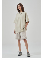 Pakaian Pria |   Kaos Katun Murni 385G Tebal Bernapas, Model Terbaru Musim Semi/Panas 2026, Fashion Streetwear Warna Solid