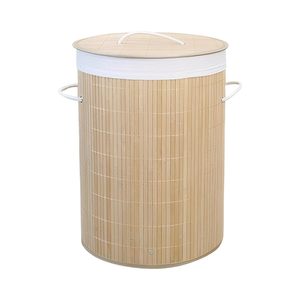 Panier à linge pliable en bambou avec doublure et poignée, idéal pour les supermarchés, à prix abordable et en gros - Product Image 1