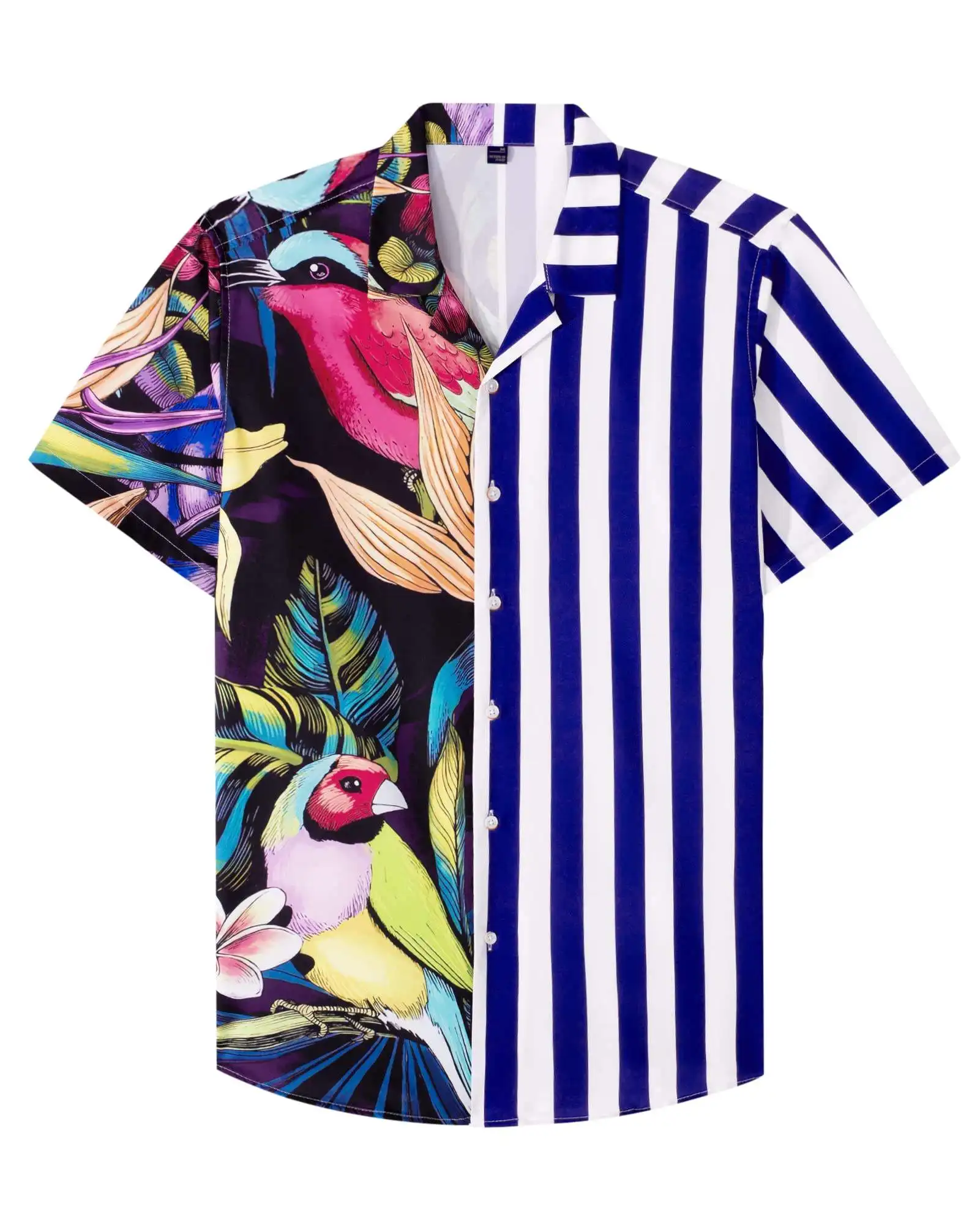 Summer new fashionable short sleeve shirts men custom printed hawaiian shirt
