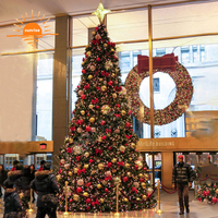 Arbre de Noël artificiel géant de luxe rouge pour extérieur, commercial, avec LED, disponible en 20, 30, 40, 50, 60, 80 et 100 pieds