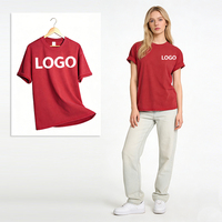 Kaos Lengan Pendek Vintage 300G Heavyweight Washed, Gaya Eropa Amerika, Longgar dan Serbaguna