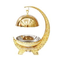 Plat à chafing de luxe élégant en acier inoxydable 8L doré, chauffe-plats de buffet pour hôtel, ensemble chauffe-aliments à gaz pour événements et traiteur de mariage