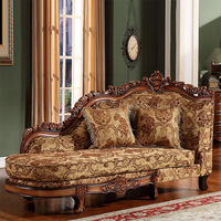Ensemble de canapés en forme de L de style français, luxe, bois sculpté européen, canapé modulaire royal, accent antique, meubles de salon