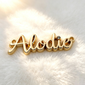 Étiquette métallique à coudre pour vêtements de bain, étiquette métallique gravée sur mesure avec logo plaqué, accessoire vestimentaire - Product Image 2